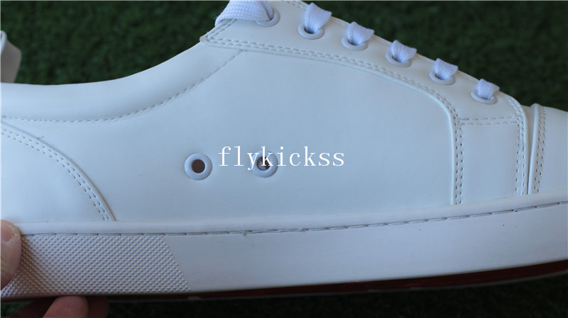 Christian Louboutin Louis Spikes Flat Low Top White